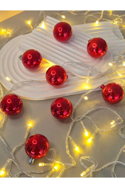 mıstıque home Christmas Tree Ornament 6 Pieces Pink Ball 6 cm Christmas Tree Ornament