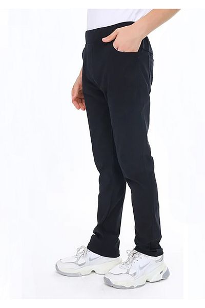 BEDUCA Elastic Waist, Black School Trousers for Girls and Boys, Woven Large Size Children's Trousers