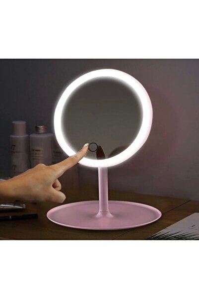 BLUE SİDE Led Işıklı Oval Stil Işıklı Portatif 3 Modlu Makyaj Aynası Katlanabilir Minimalist Aynası 1 Adet