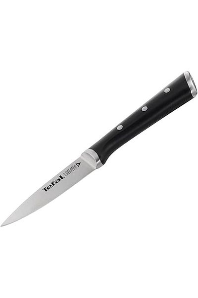 TEFAL Ice Force 9Cm Paring Knife, Black, Stainless Steel, K2320514, Silver/Black