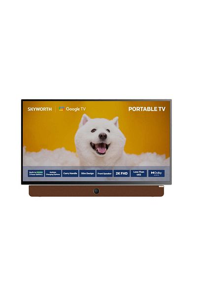 Skyworth 24LP60G – تلفزيون ذكي محمول عالي الدقة مقاس 24 بوصة (Google TV) مع بطارية مدمجة تصل إلى 3 ساعات