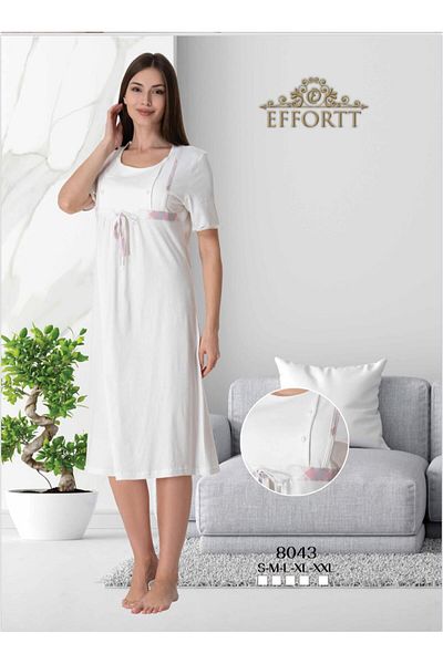 EM&FA TEKSTİL Pregnant Maternity Nightgown