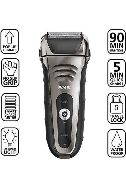 Wahl Aqua Shave Shaver with Lithium Ion Battery for Wet/Dry Rechargeable Shaving, Waterproof Electri