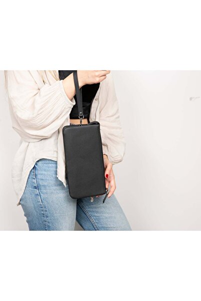 BloominBag Majeste Black Elegance Curated Leather Clutch Bag