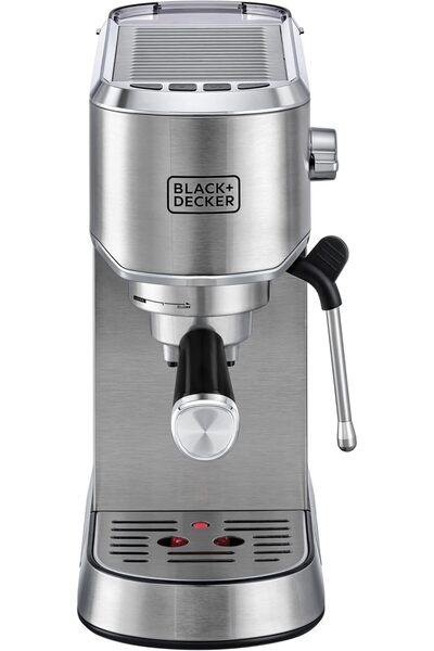 Black&Decker BLACK+DECKER 15-Bar Espresso Coffee Machine, 1450W, Silver, ECM150-B5