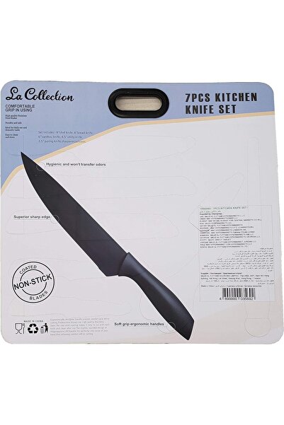 Carrefour La Collection 7PCS Kitchen Knife Set, stainless steel blade, (Pack of 7)