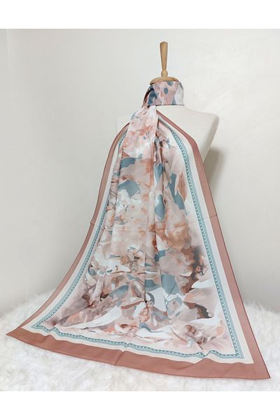 REMOMODA Patterned Watercolor Model Shawl Italian Cotton Flexible Soft Shawl High Quality