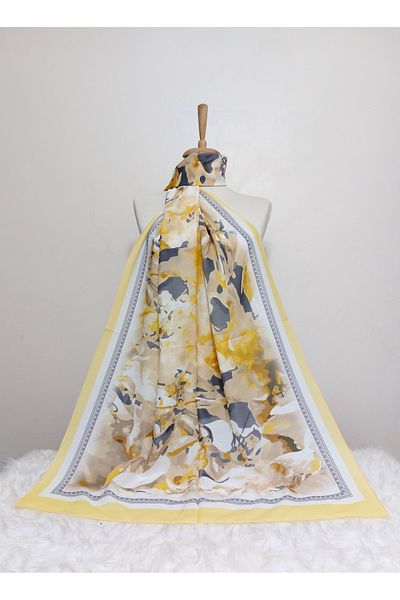 REMOMODA Patterned Watercolor Model Shawl Italian Cotton Flexible Soft Shawl High Quality