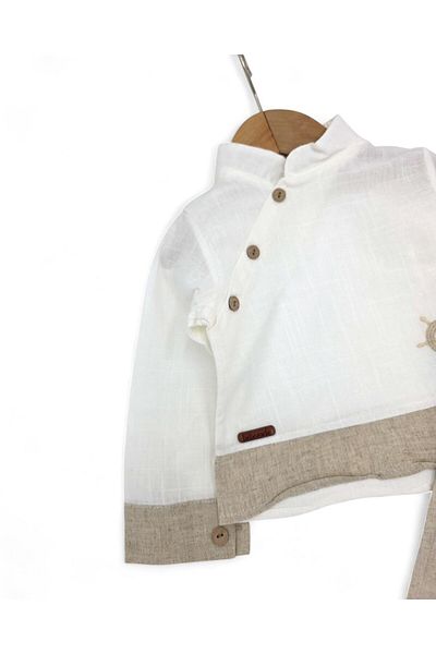 voyyo kids baby Baby Boy Rudder Embroidered, Thin Muslin Fabric, 2 Piece Stylish 6-9-12-18-24 Months Boy Set