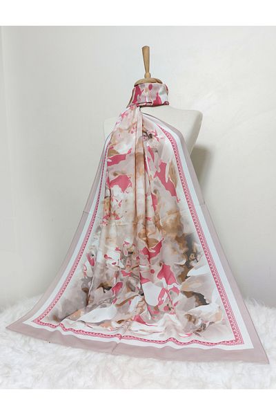 REMOMODA Patterned Watercolor Model Shawl Italian Cotton Flexible Soft Shawl High Quality