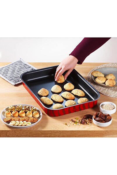 TEFAL Baking Pan Les Spécialistes Oven Dish 31x45cm Non-Stick Red Made in France