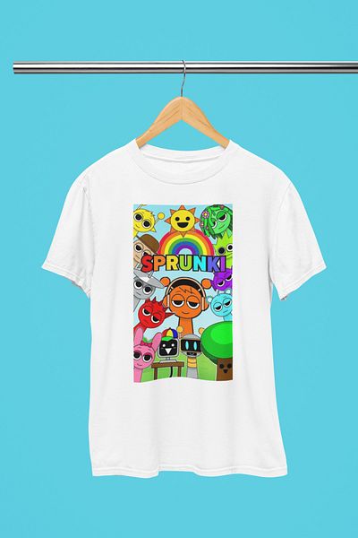 MAGORS Sprunki Printed Cycling Collar 100% Cotton Children's and Youth Tshirt