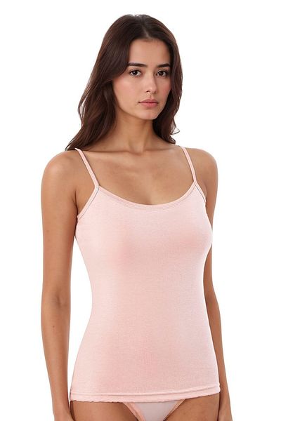 QKK Women's Modal Cotton Lycra Extra Piping Rope Strap 2-Piece Undershirt Q6K6K0T2Ka