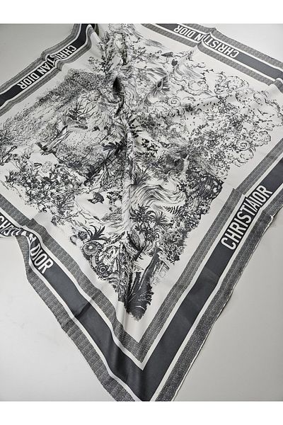 Webinay Home Cd Pattern Nature Themed Silk Scarf New Season Scraf Hijab