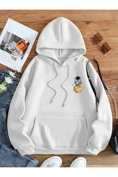 NoVibe Unisex Plus Size Galaxy Printed Hooded Oversize Sweatshirt Hoodie