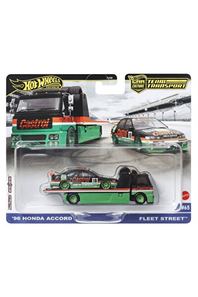 mattel Hot Wheels Fleet Street Transporter With 96 Honda Accord Car 1:64 Scale