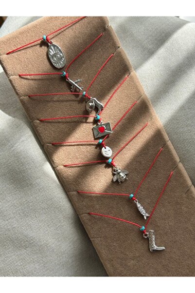 ATELİERGONCA Kırmızı ip evil eye kolye no:8