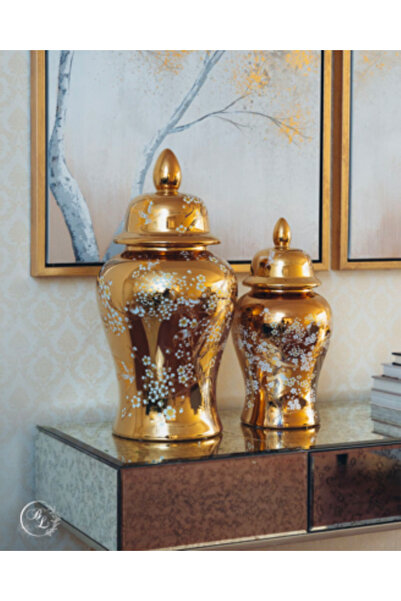 B&L Decor مرطبان الزنجبيل واللبلاب - متوسط