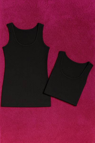 QKK Women's Modal Cotton Lycra Extra Piping Rope Strap 2-Piece Undershirt Q6K6K0T2Ka