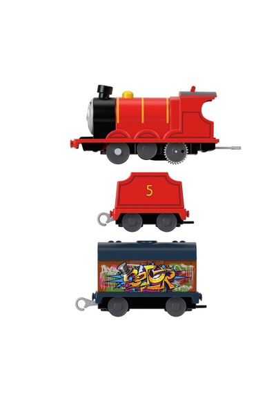 mattel Graffiti motorové lokomotivy Thomas James se 2 vagóny