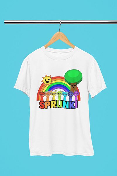 MAGORS Sprunki Printed Cycling Collar 100% Cotton Children's and Youth Tshirt