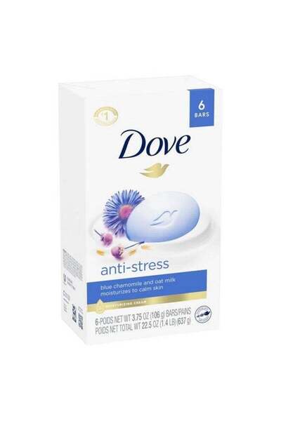 Dove Blue Chamomile & Oatmilk Stress Relief Soap, 106g, Pack of 6
