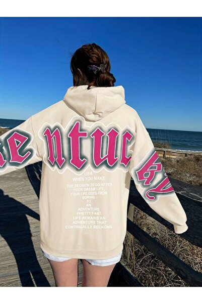 NoVibe Hanorac supradimensionat cu glugă, unisex, cu glugă, cu imprimeu