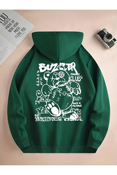 MANCY Hanorac unisex cu glugă, supradimensionat, cu imprimeu Buzzer, de iarnă...