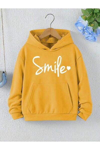 NoVibe Hanorac pentru copii Smile cu imprimeu supradimensionat Winter cu glug...