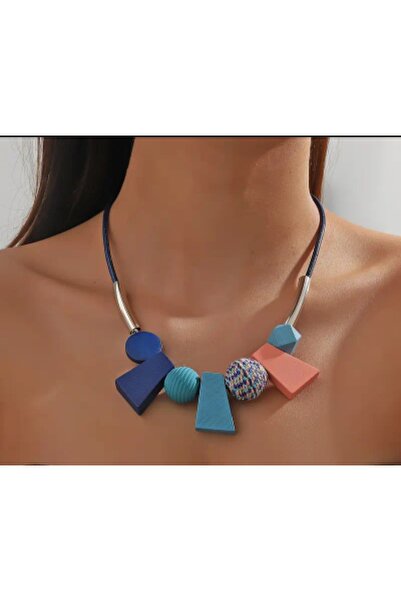 Store Kolye Biyometrik Mavi Renk Kolye