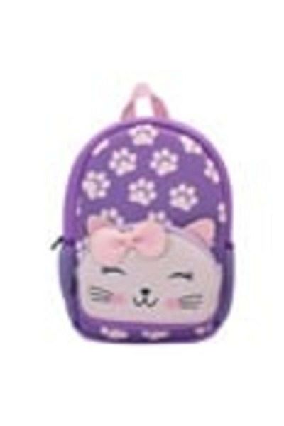 OEM Purple Pink Cat Kindergarten Backpack with Bow