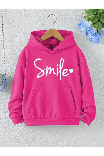 NoVibe Hanorac pentru copii Smile cu imprimeu supradimensionat Winter cu glug...