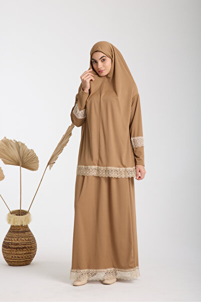 AKPİYYER ثوب صلاة مزين بالدانتيل مكون من قطعتين