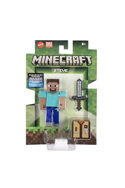 mattel MINECRAFT CRAFT A BLOCK STEVE FIGURINE 8CM