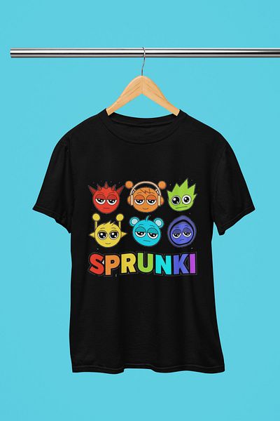 MAGORS Sprunki Printed Cycling Collar 100% Cotton Children's and Youth Tshirt