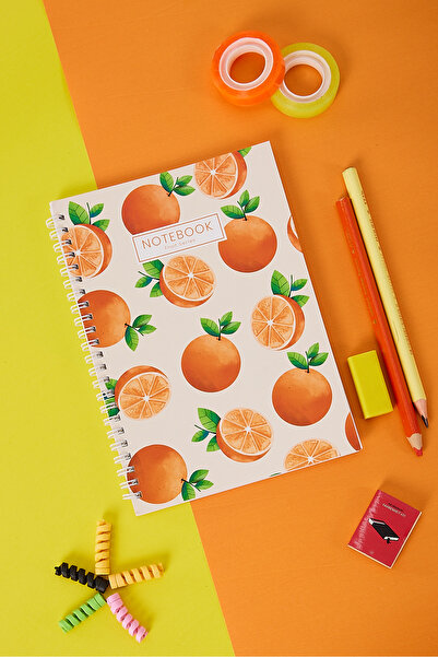 Copyder Blocnotes de școală cu 3 fructe imprimate cu model Spiral A5 fără linii 100 de pagini