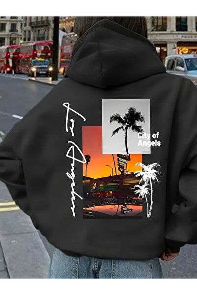 FUFLUNS سويت شيرت مطبوع عليه مدينة لوس أنجلوس للجنسين