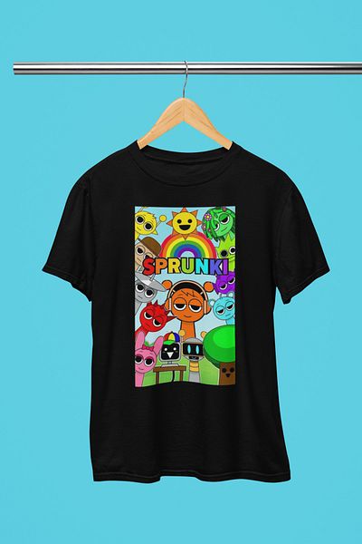 MAGORS Sprunki Printed Cycling Collar 100% Cotton Children's and Youth Tshirt