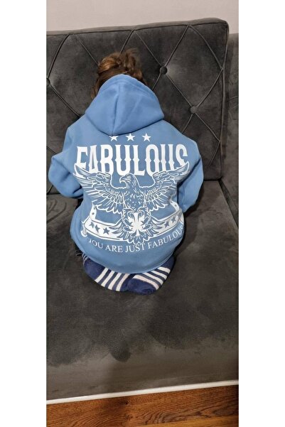 NoVibe Hanorac cu glugă pentru copii cu imprimeu Fabulous Eagle pentru copii