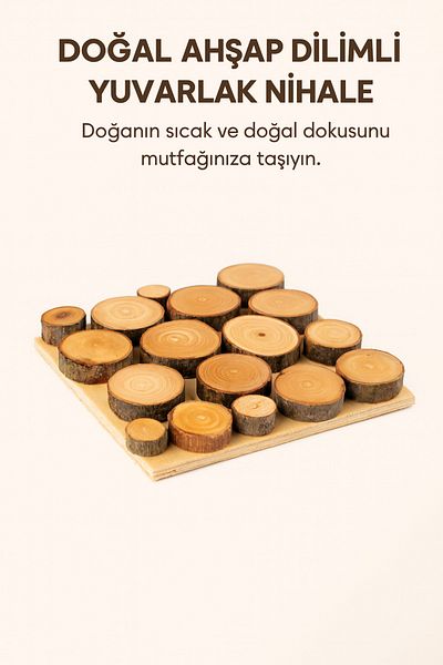 OLİWA DECOR Rustic Wood Sectioned Wooden Trivet – Heat Resistant Coaster for Hot Pot and Teapot