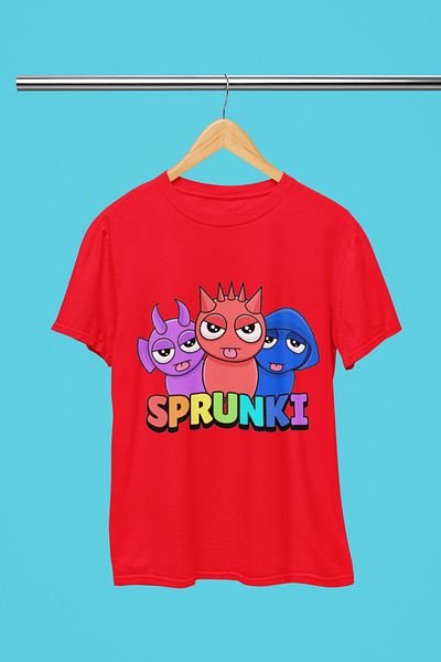 MAGORS Sprunki Printed Cycling Collar 100% Cotton Children's and Youth Tshirt
