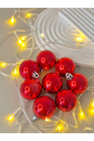 mıstıque home 6 Pieces Christmas Tree Ornament 6 Pieces Pink Ball 6 cm Christmas Ornament