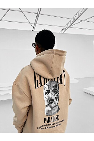 NoVibe Hanorac cu glugă cu glugă cu glugă cu imprimeu Gangster's Paradise