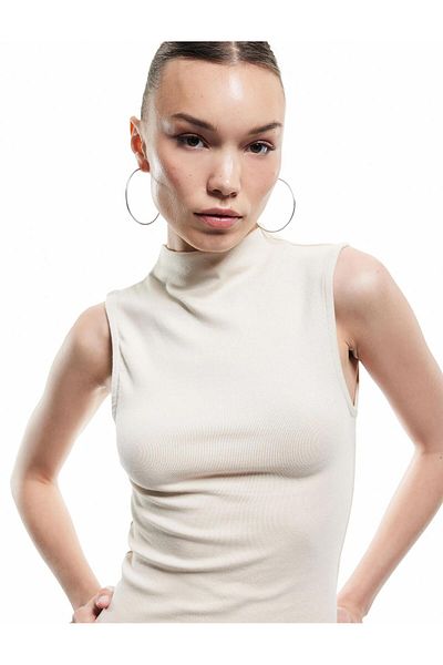 Koton Bluză modală fără mâneci de bază, slim fit, cu guler ridicat (AW 25)