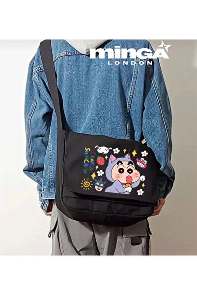 Minga London حقيبة ماسنجر 4 للرسوم المتحركة باللون الأسود - مينجا لندن