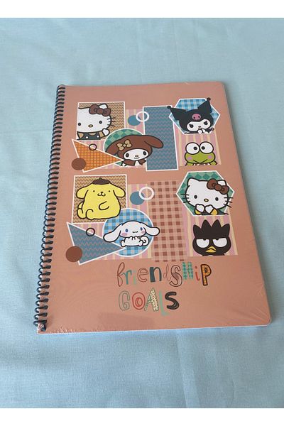tiny wood Hello Kitty and Friends Licensed A4 Lined 80 Sheets Spiral Cardboard Cover School Notebook
