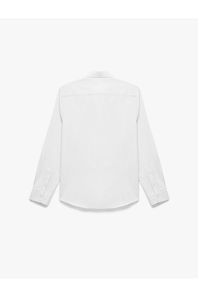 Koton Half Italian Collar Long Sleeve Slim Fit Classic Shirt (Aw 25)