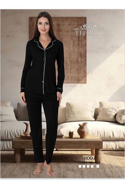EM&FA TEKSTİL Long Sleeve Buttoned Pajama Set