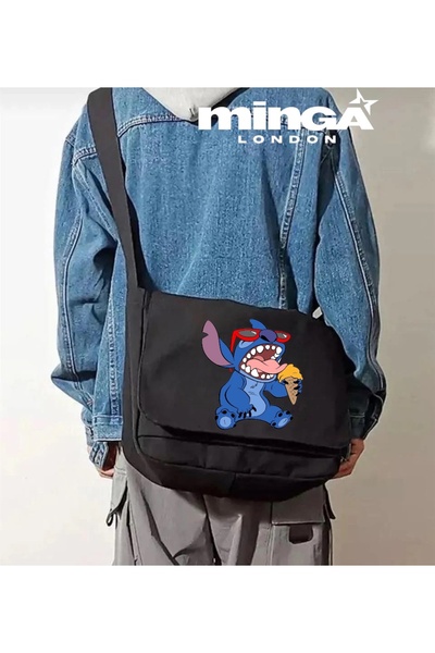 Minga London Μαύρη τσάντα αγγελιοφόρου -