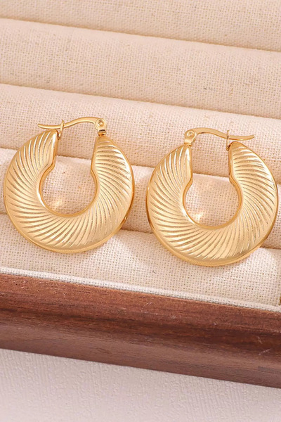 Mutenaura أقراط دائرية من الفولاذ المقاوم للصدأ (زوج)